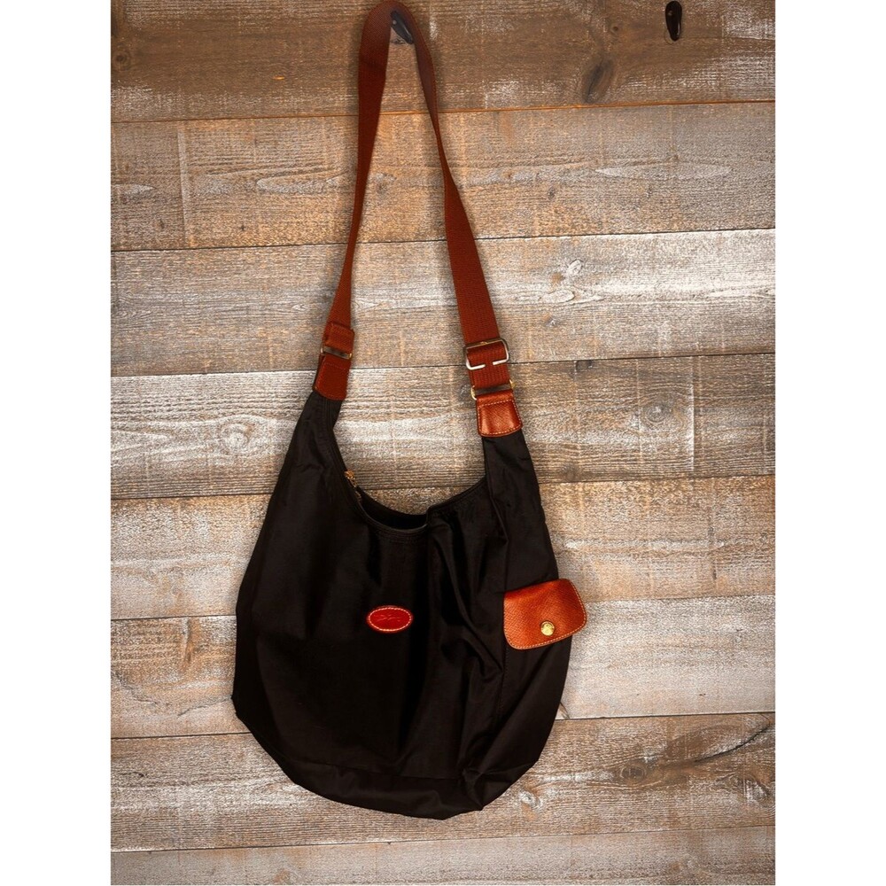Longchamp Le Pilage Black and Brown Crossbody Shoulder Bag